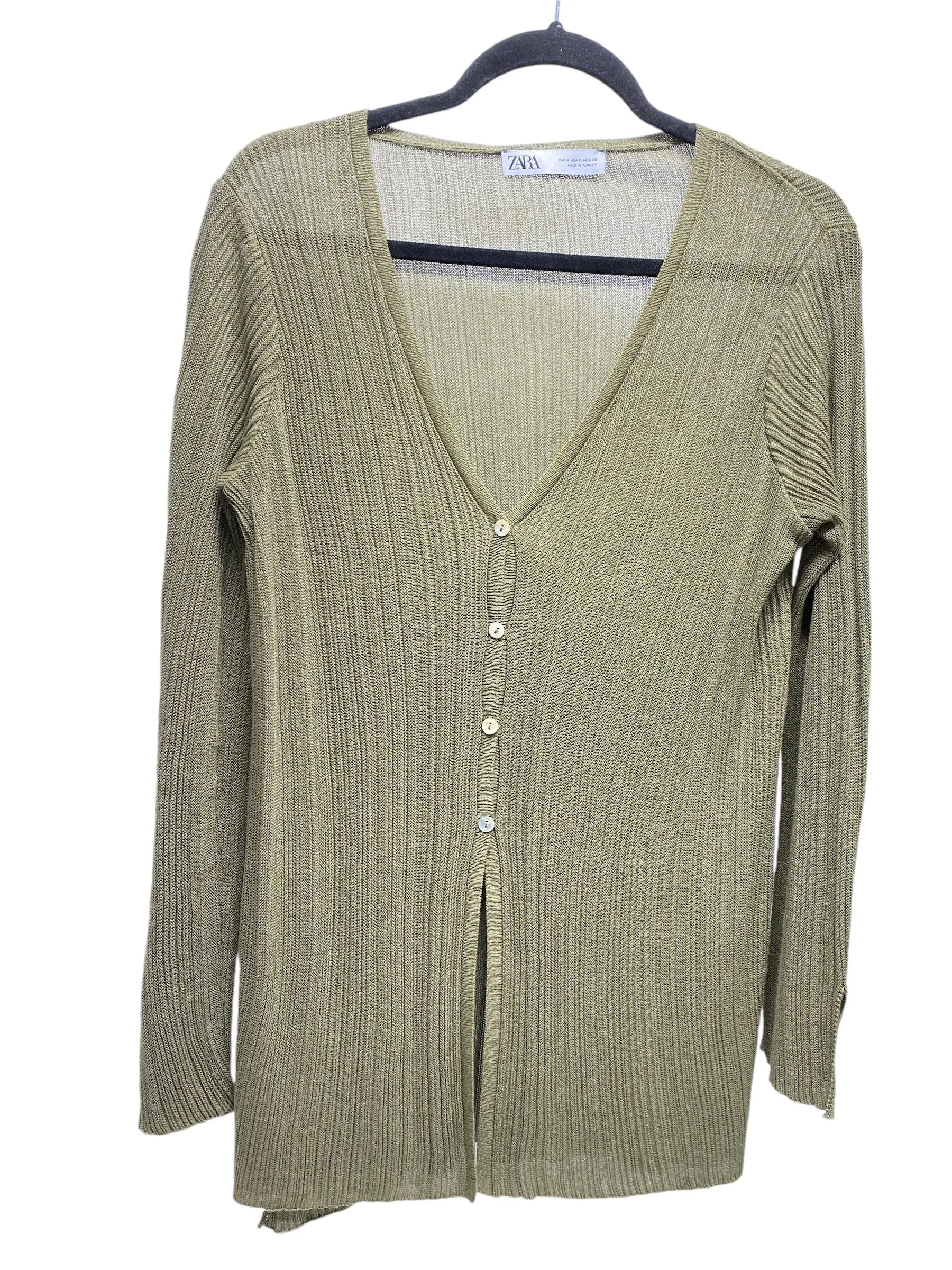 Cardigan By Zara In Green, Size: M