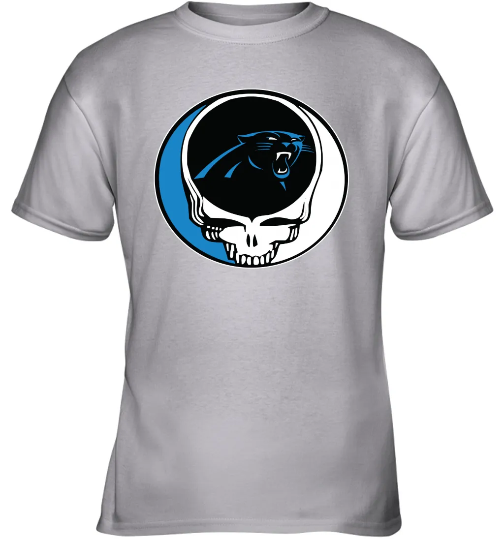 Carolina Panthers Grateful Dead Steal Your Face NFL Football Youth T-Shirt