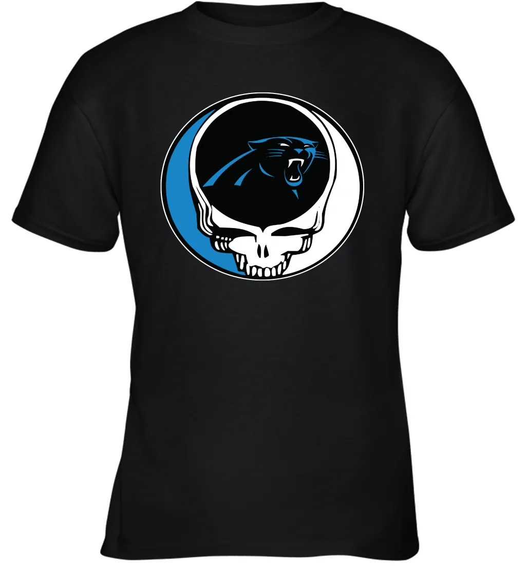 Carolina Panthers Grateful Dead Steal Your Face NFL Football Youth T-Shirt