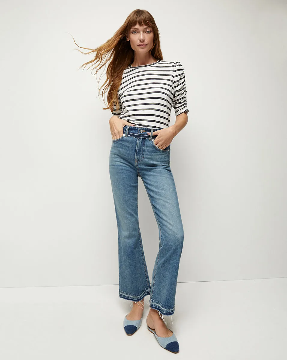 Carson Two-Tone Kick-Flare Jean