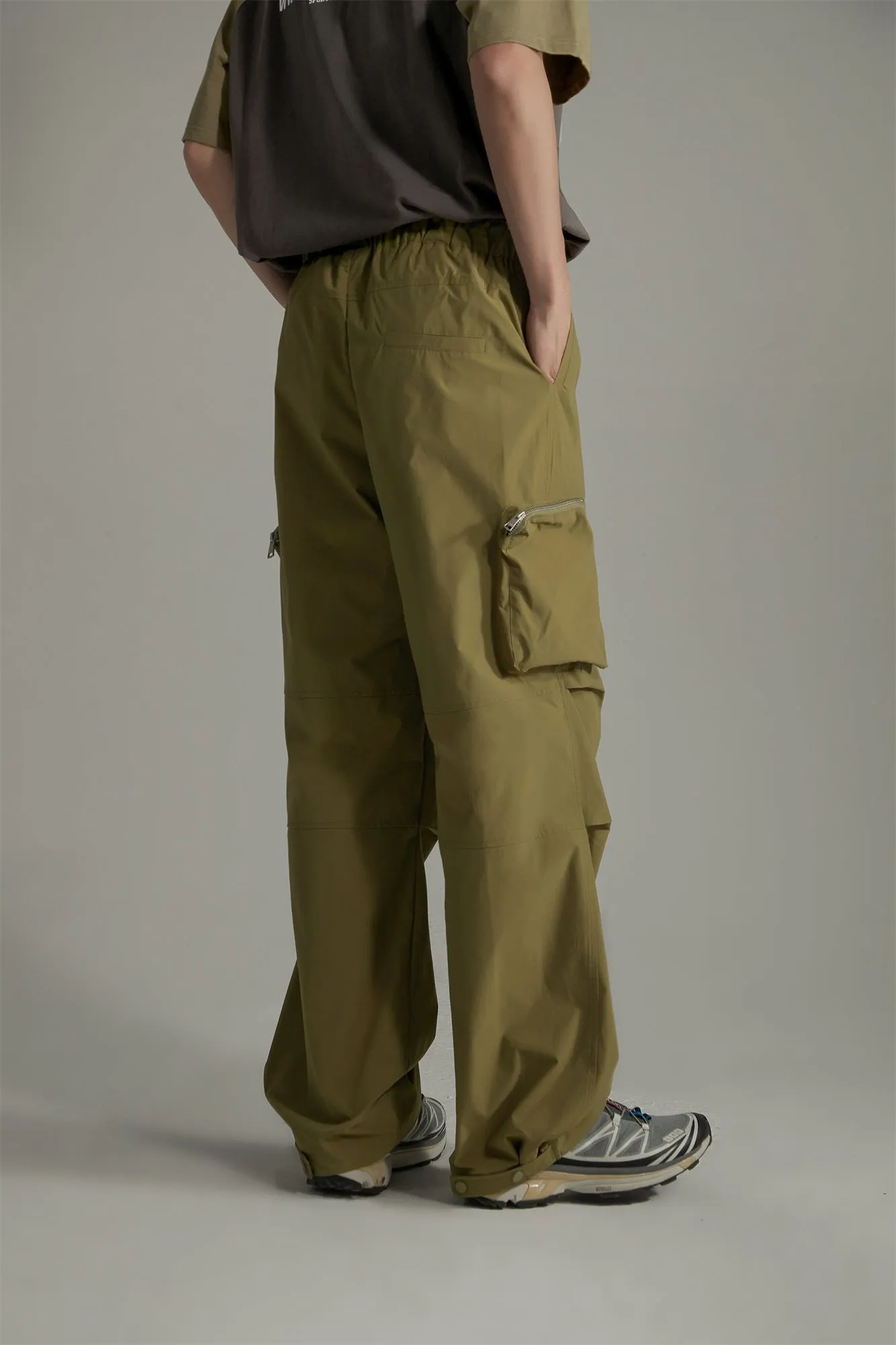 Casual Drawstring Wide Cargo Pants