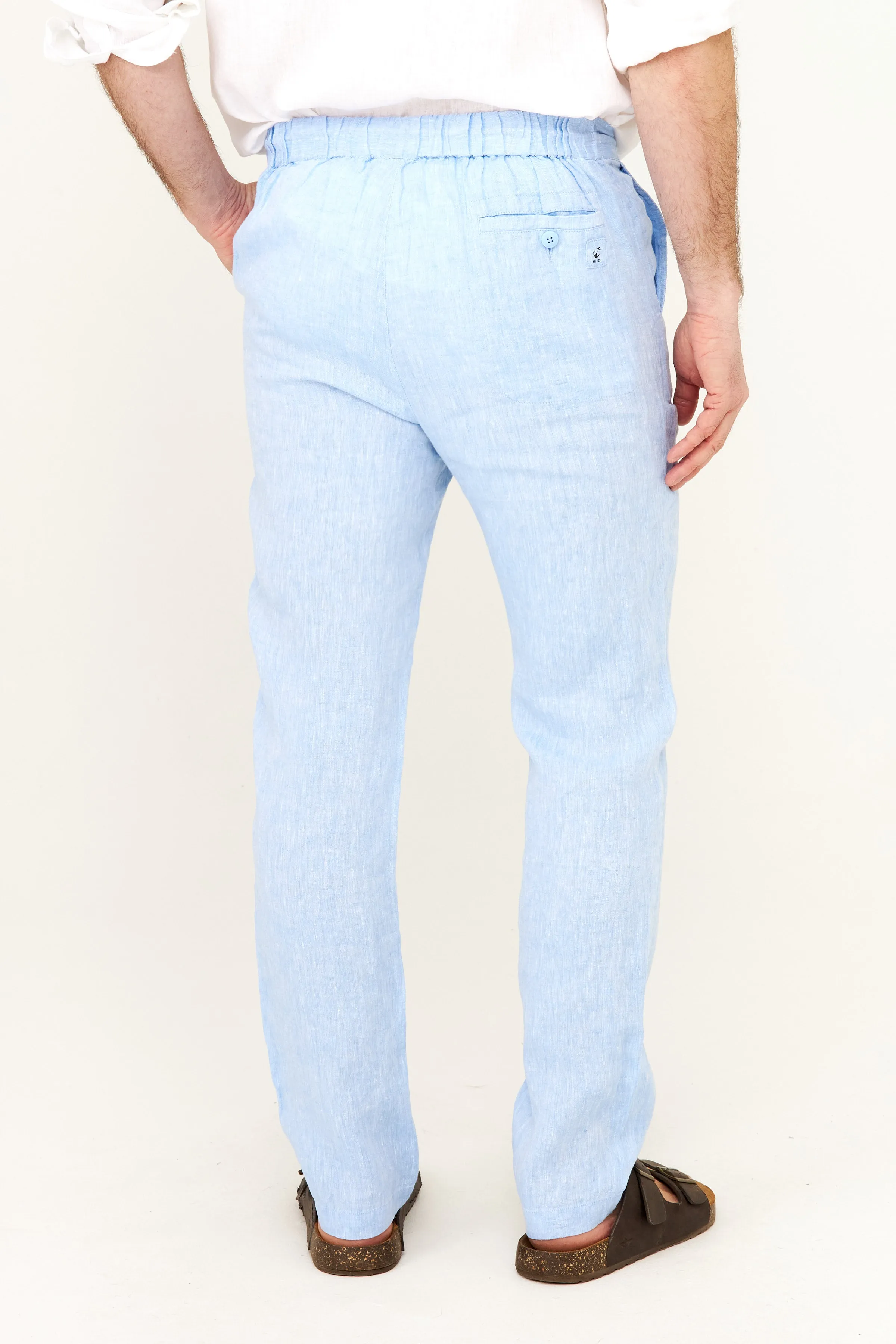 Casual Linen Pant - Blue Chambray