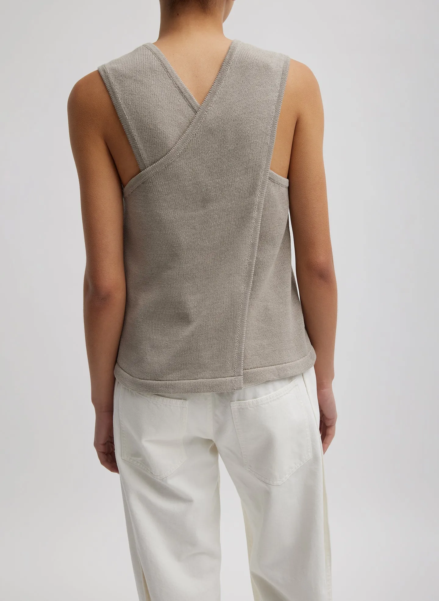 Cotton Criss Cross Sleeveless Sweater