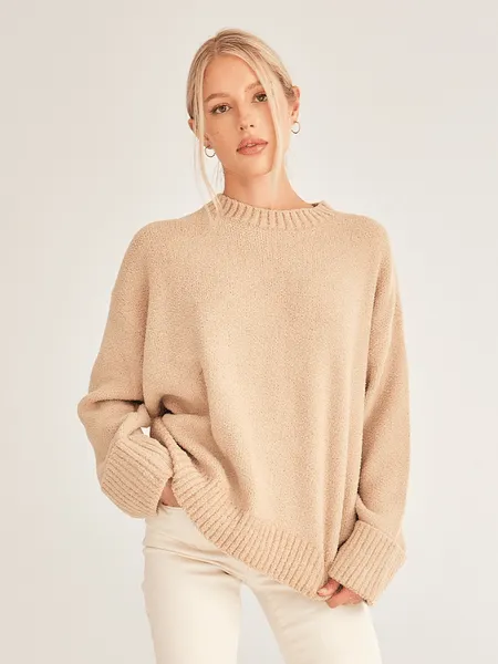 Crewneck Oversized Knit Pullover Sweater