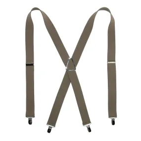 CTM® Men's Elastic X-Back Suspenders with Silver Hardware