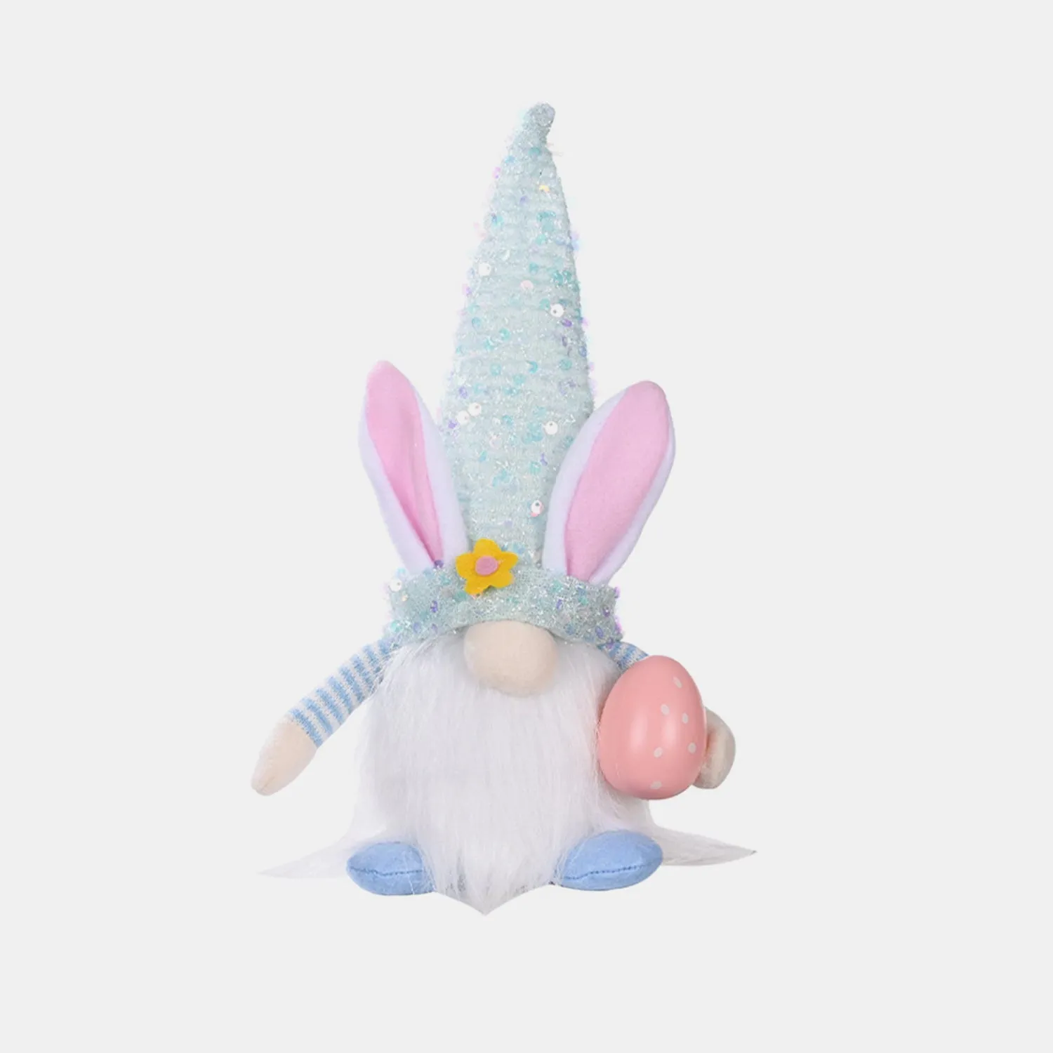 EASTER SEQUIN POINTED HAT FACELESS GNOME