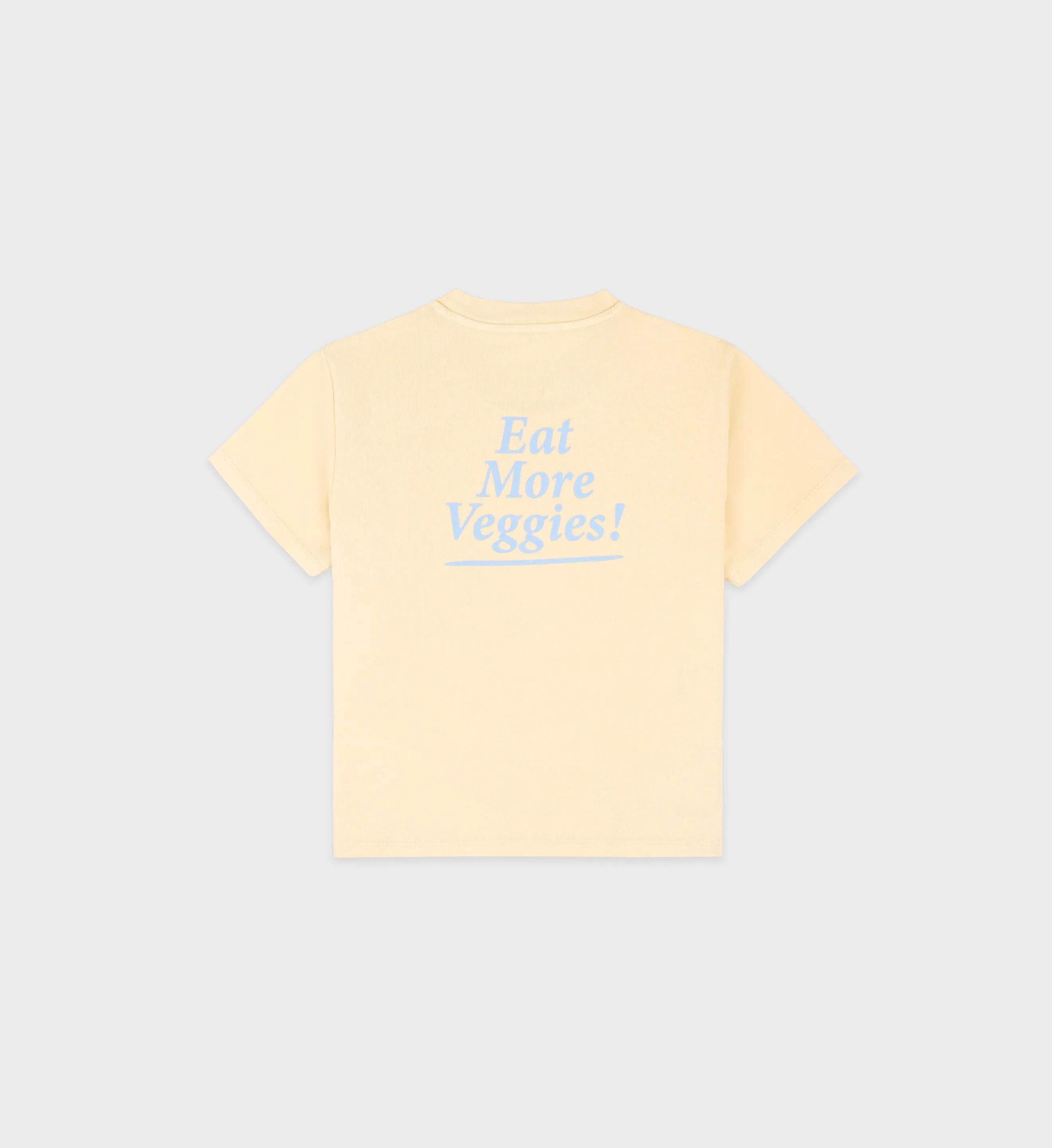 Eat More Veggies Kids T-Shirt - Almond/China Blue