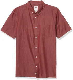 Element Men's Vega Short Sleeve Woven Cotton Shirts, Port, XL