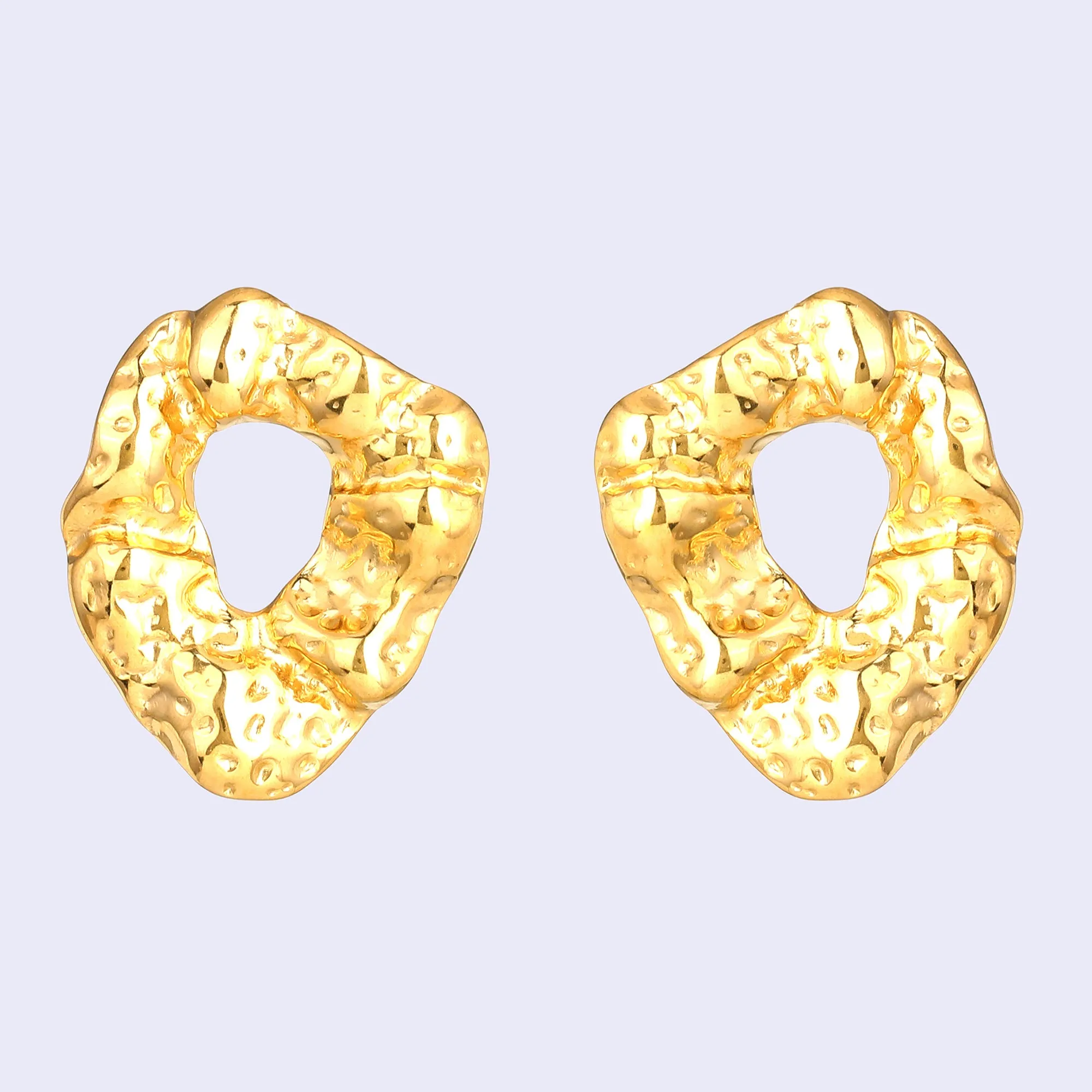 Estele Gold Plated Contemporary Statement Demifine Stud Earrings for Girls and Women