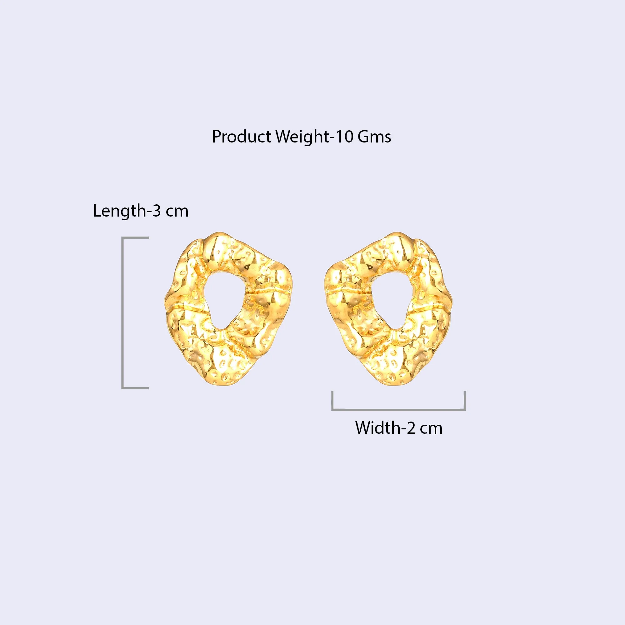 Estele Gold Plated Contemporary Statement Demifine Stud Earrings for Girls and Women