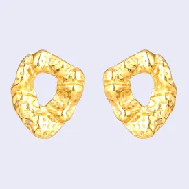 Estele Gold Plated Contemporary Statement Demifine Stud Earrings for Girls and Women