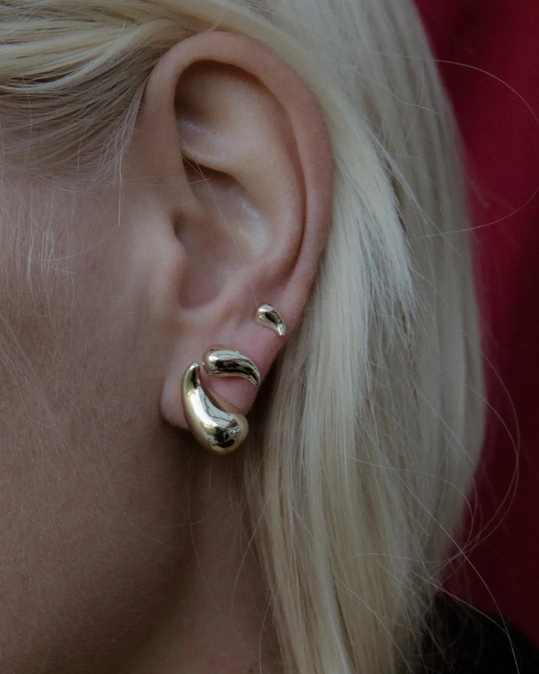 F&H STUDIOS Teardrop Stud XL 22mm GOLD