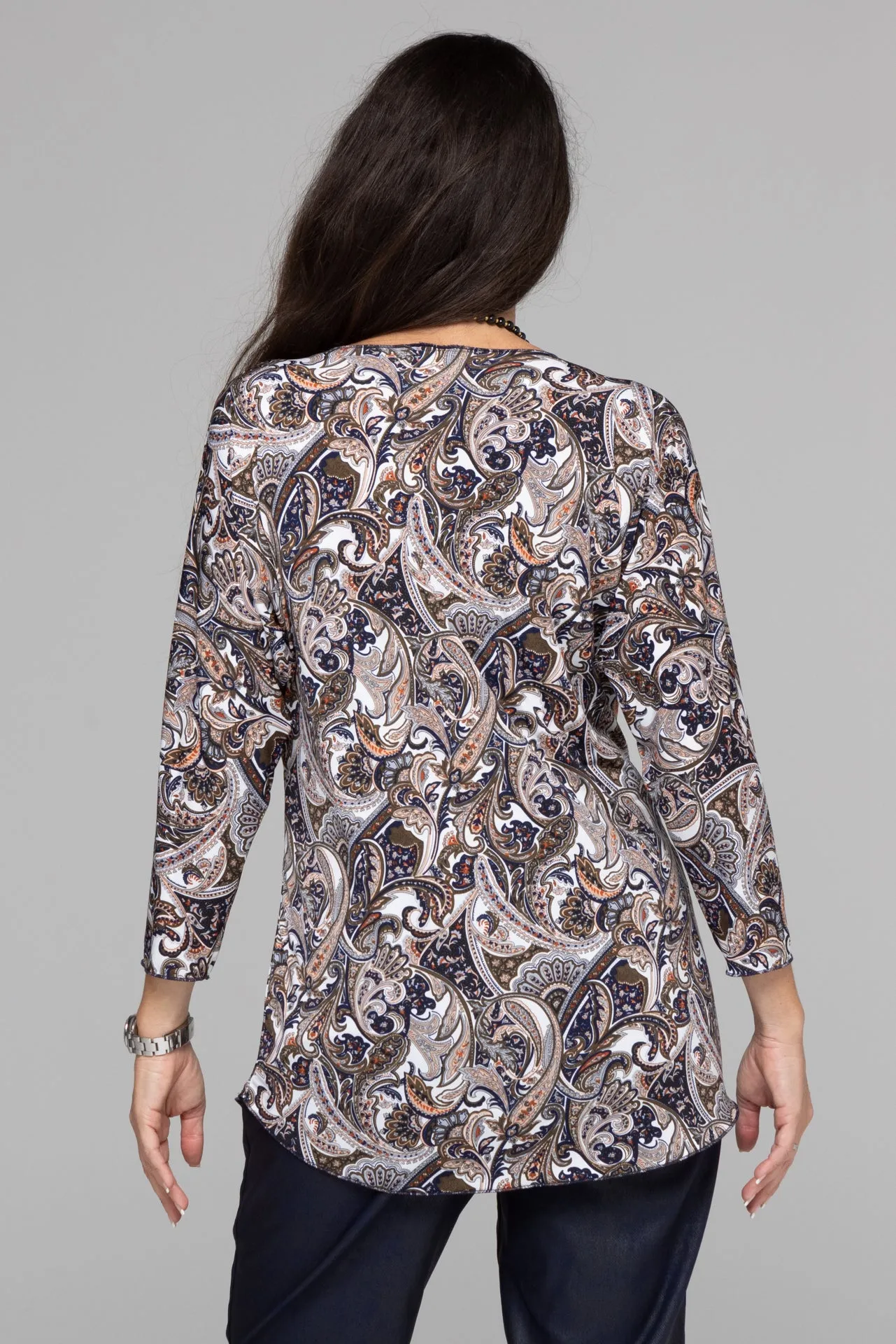 Fever Print 3/4 Sleeve Jersey Top