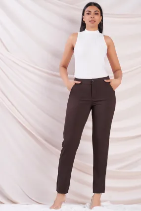 Front Button Slim Leg Pant