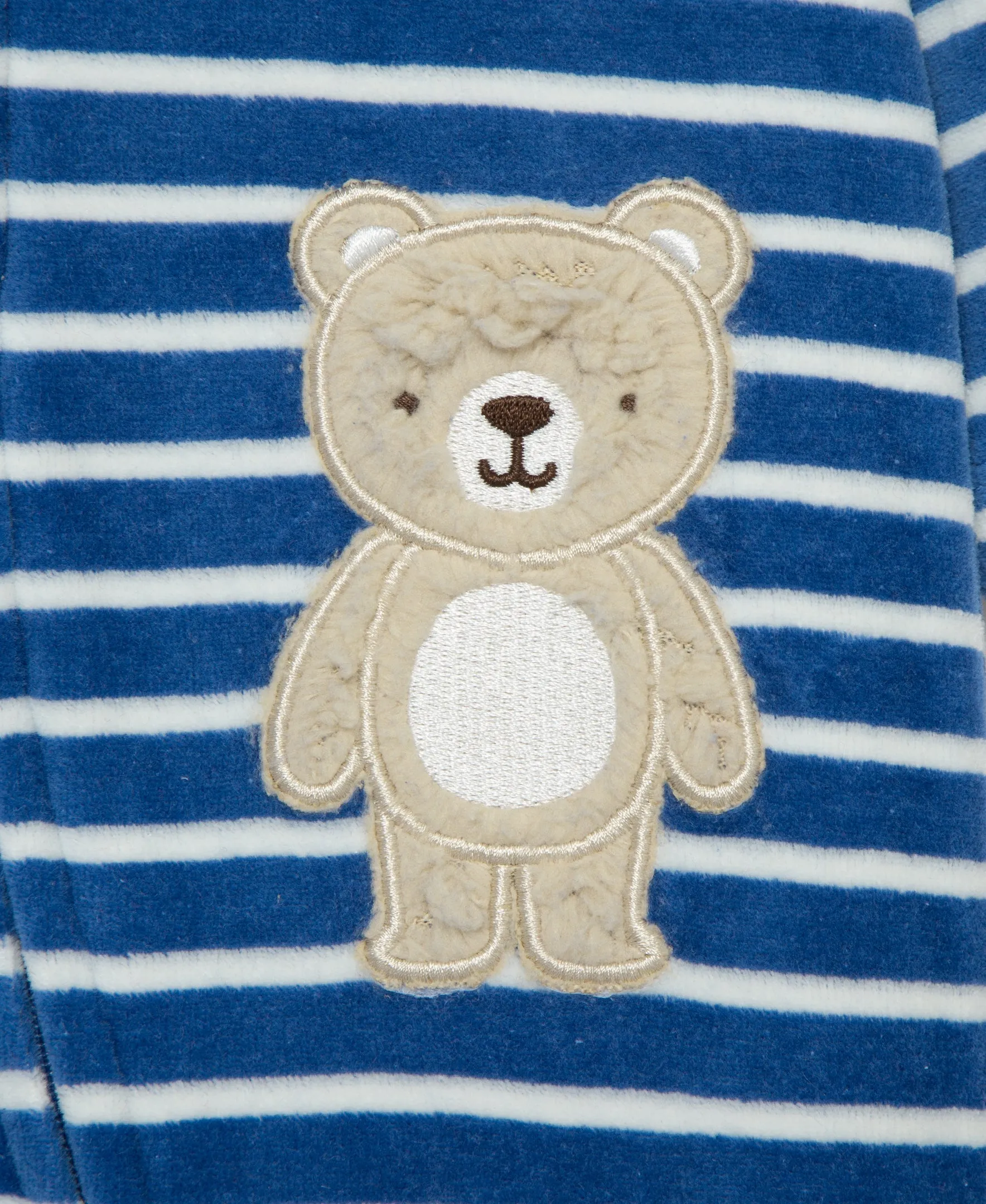 Fuzzy Bear Velour 2-Way-Zip Footie