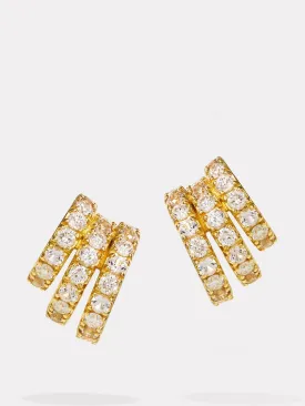 Gold classic pave earring stack