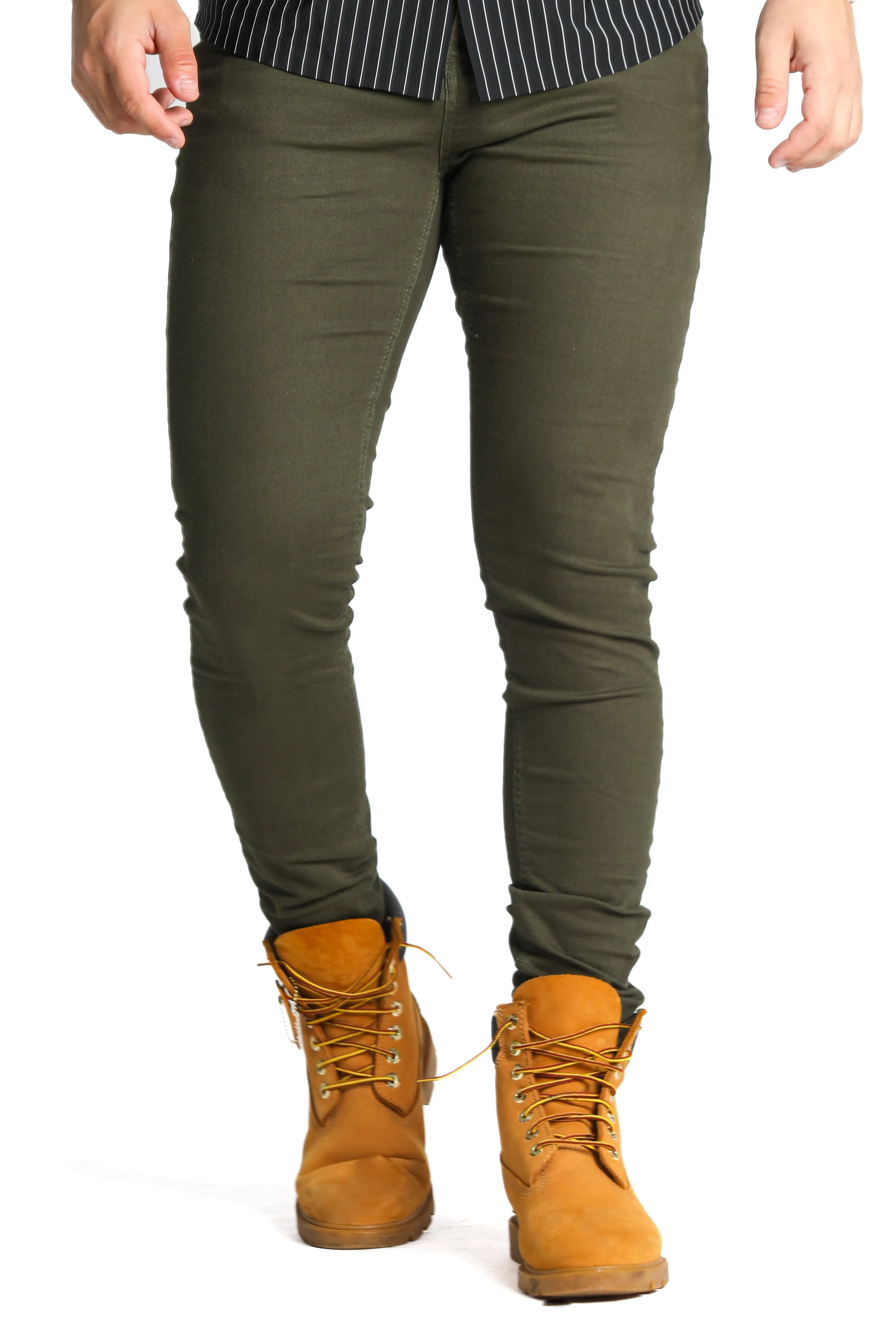 Green Skinny Fit Stretch Jeans