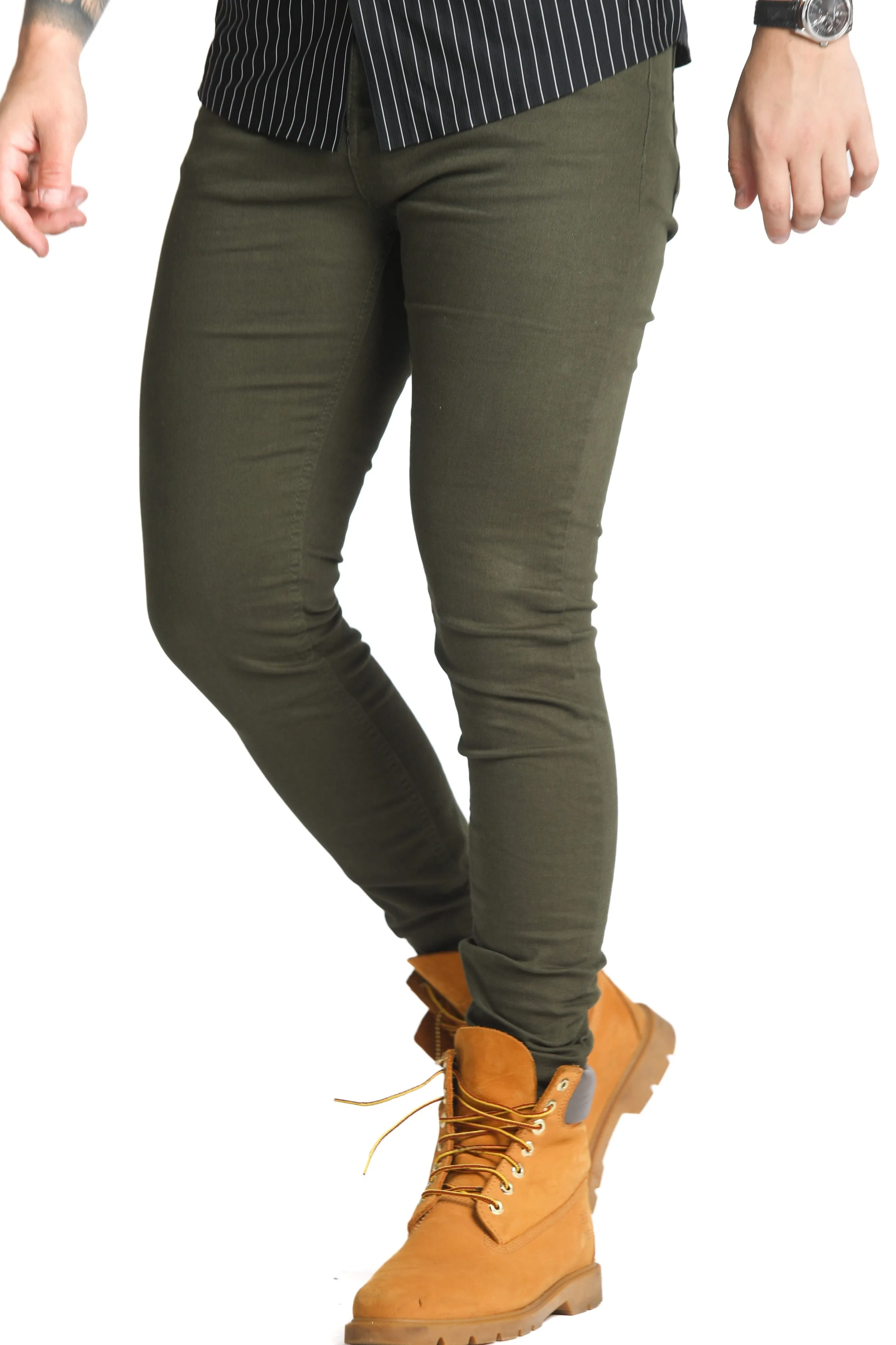 Green Skinny Fit Stretch Jeans