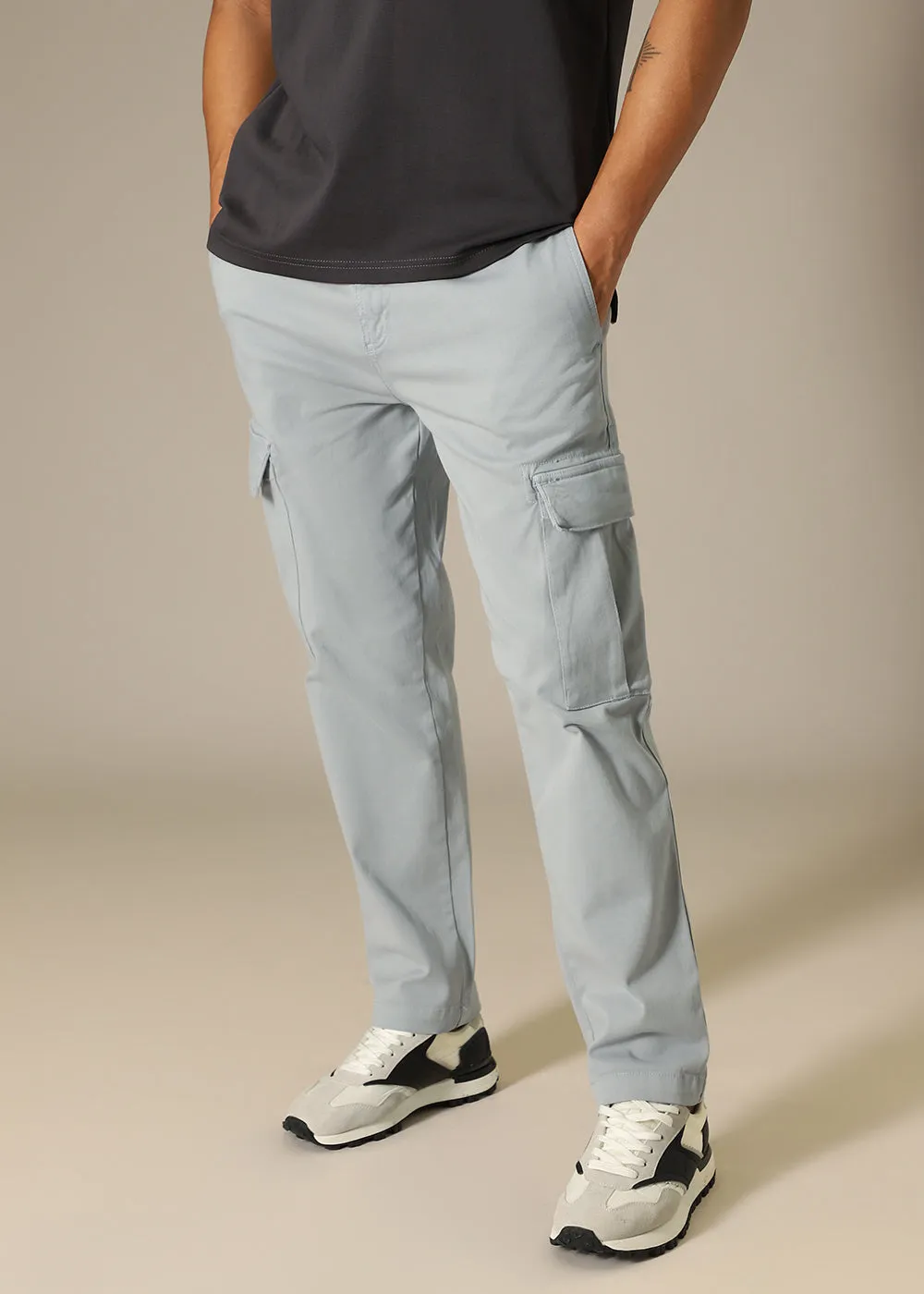 Grey Twill Cargo Pant