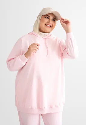 Halsey Long Sleeve Hoodie Top - Pink