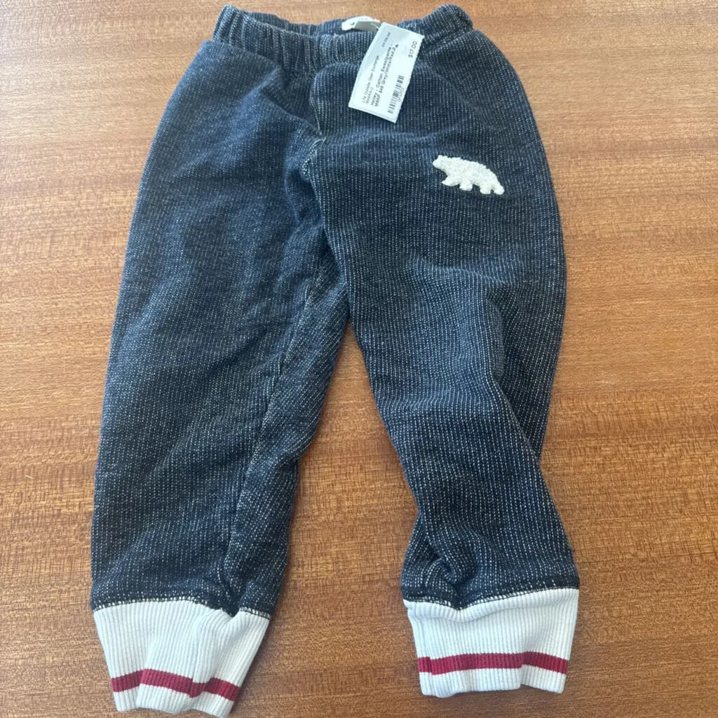 Hatley - Cotton Sweatpants - MSRP $49: Grey/White/Red-children-3