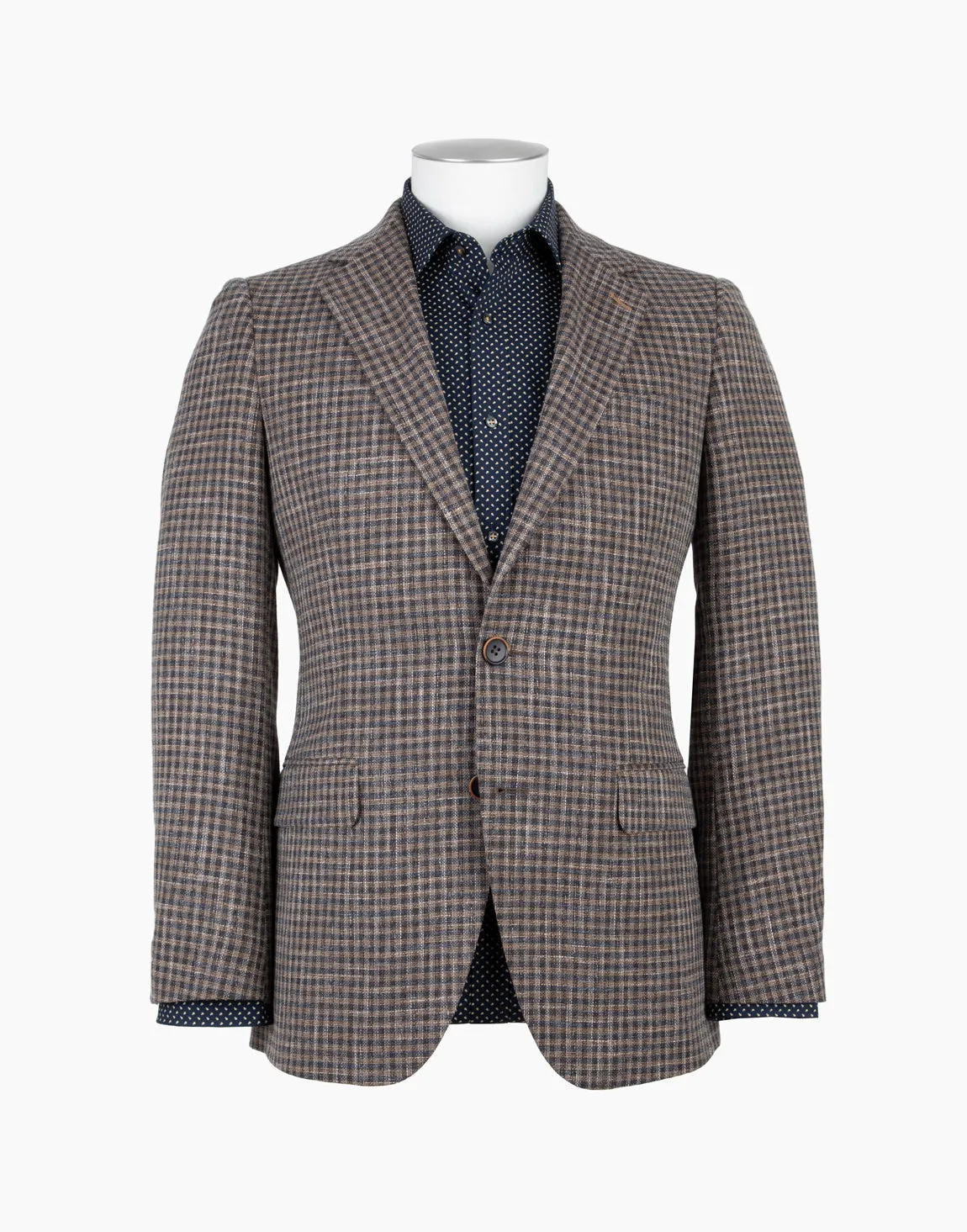 Hawker Brown & Blue Guncheck Blazer