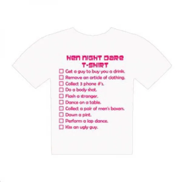 HENS NIGHT DARE CHECKLIST T-SHIRT