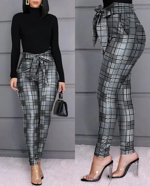 High Waist Beaded Slit Pencil Pants