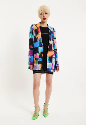 House of Holland Abstract Patchwork Print Blazer