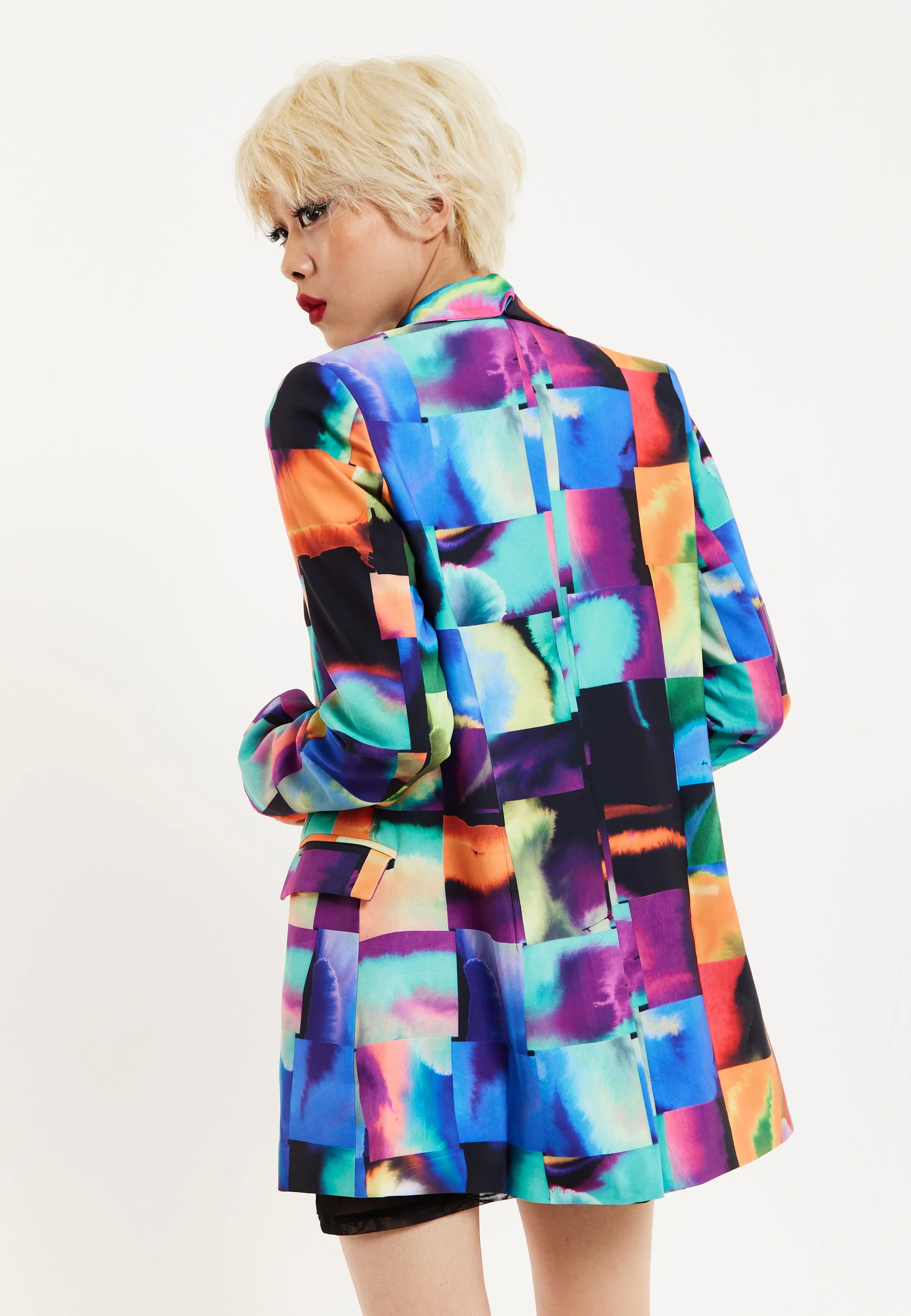 House of Holland Abstract Patchwork Print Blazer