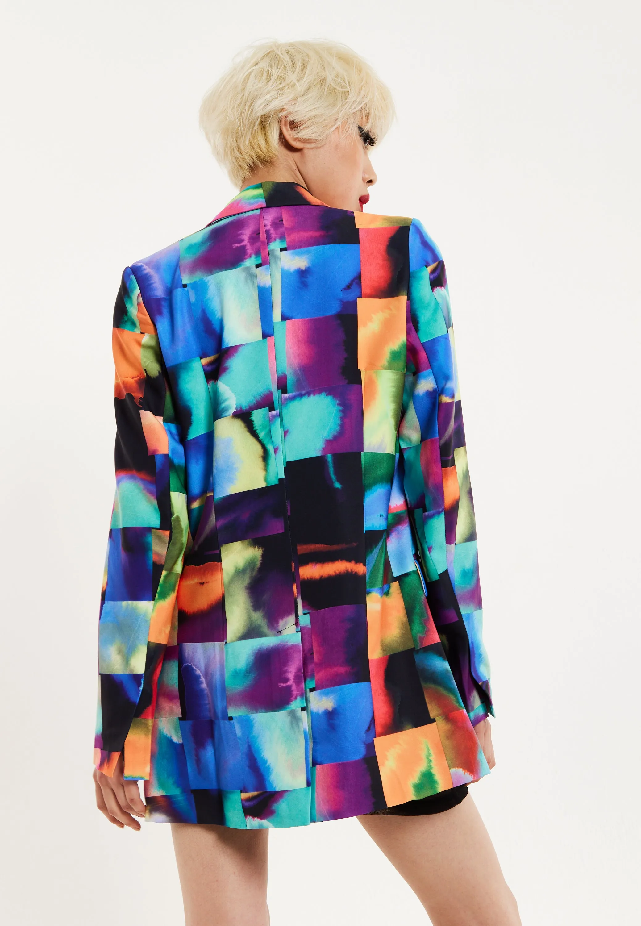 House of Holland Abstract Patchwork Print Blazer