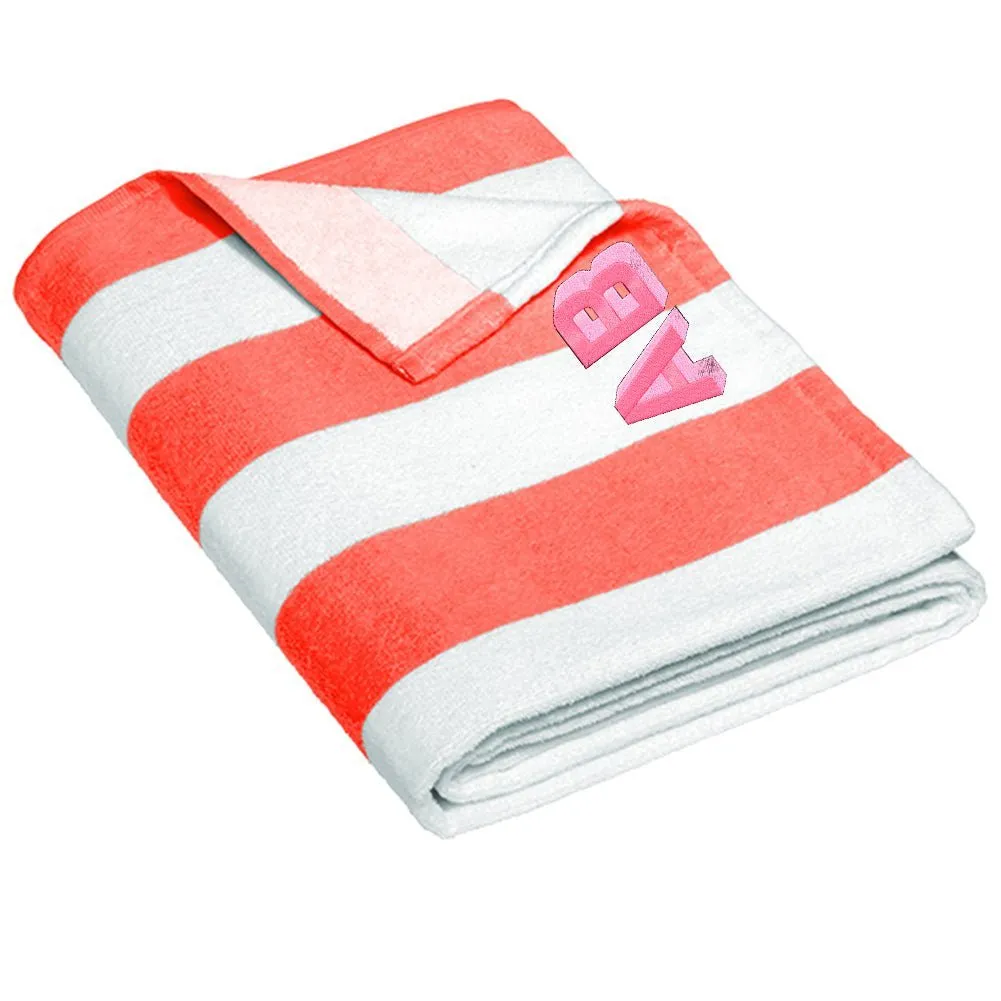 Initialed Shadow Block Striped Beach Towel