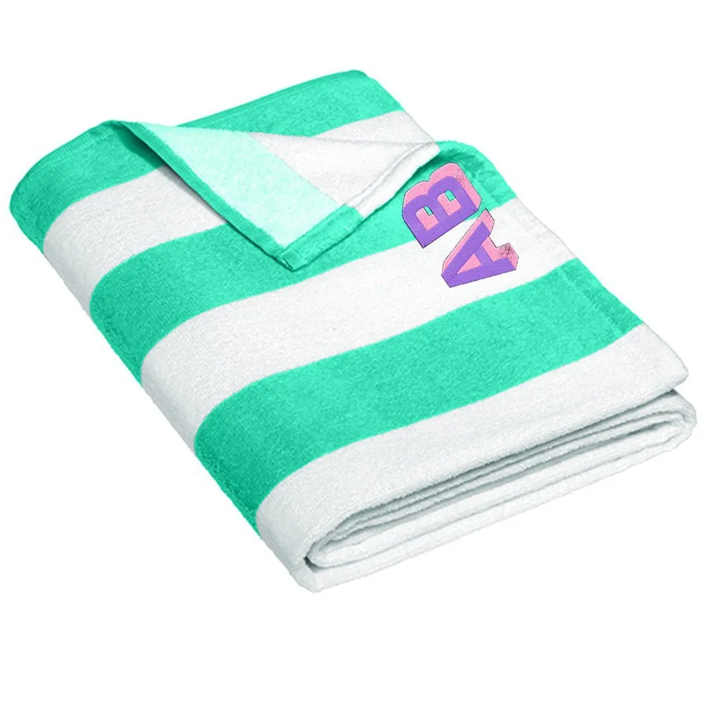 Initialed Shadow Block Striped Beach Towel