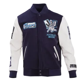 JACKSON STATE UNIVERSITY HOMECOMING MEN'S WOOL VARSITY JACKET (MIDNIGHT NAVY/WHITE)