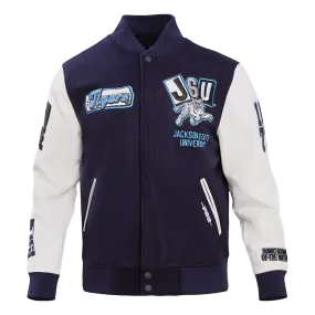 JACKSON STATE UNIVERSITY HOMECOMING MEN'S WOOL VARSITY JACKET (MIDNIGHT NAVY/WHITE)