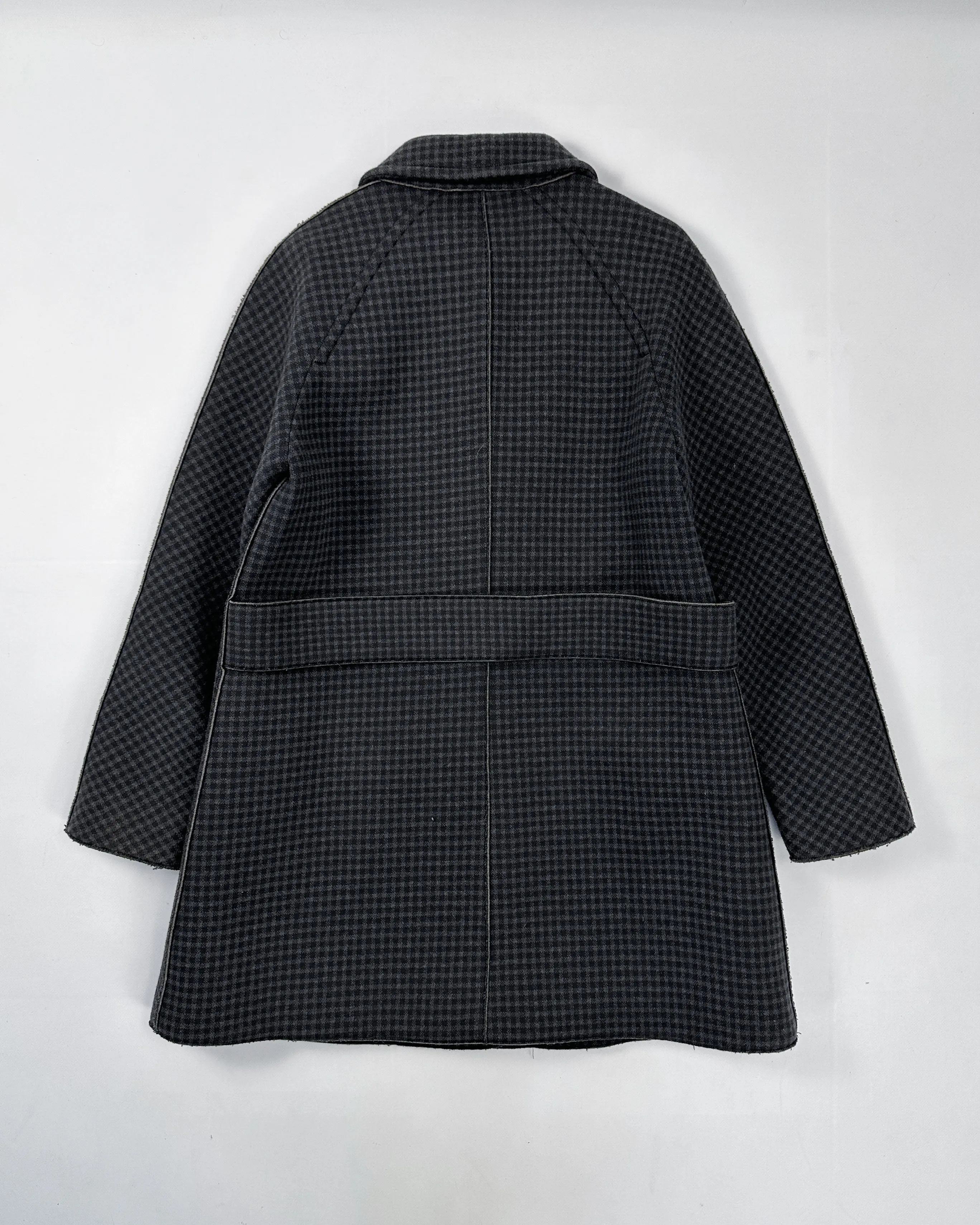 Jil Sander Checkered Dark Grey Long Coat 2000's