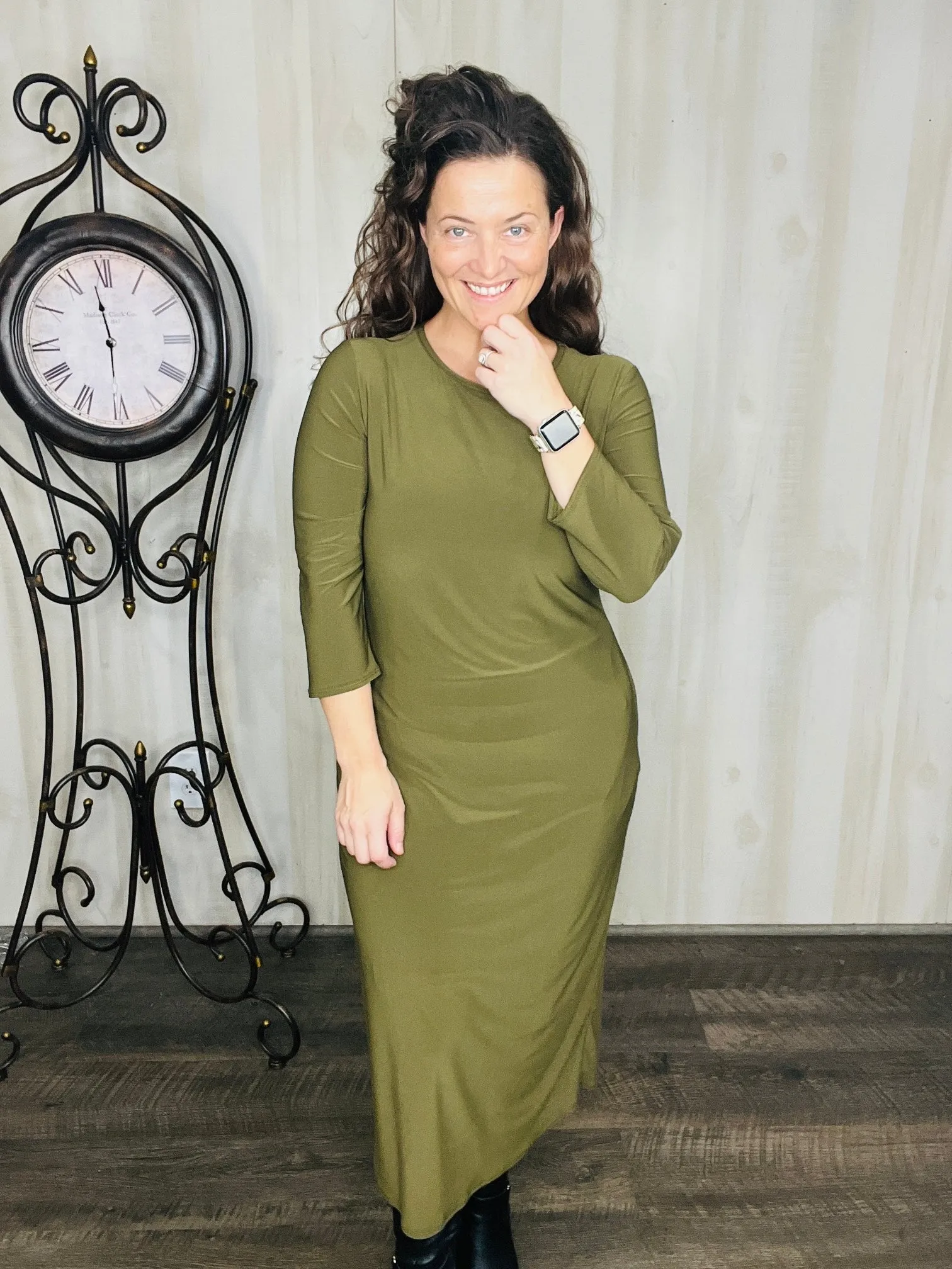 Joy Layering Dress-Olive