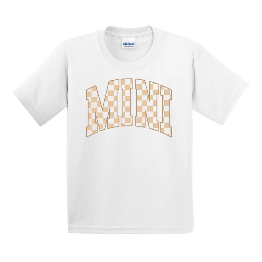 Kids 'Mini/Mama's Boy Tan Check' T-Shirt