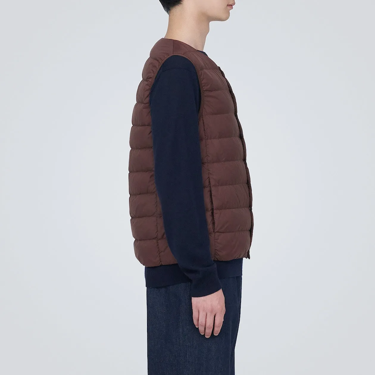 Lightweight Pocketable Collarless Down Vest