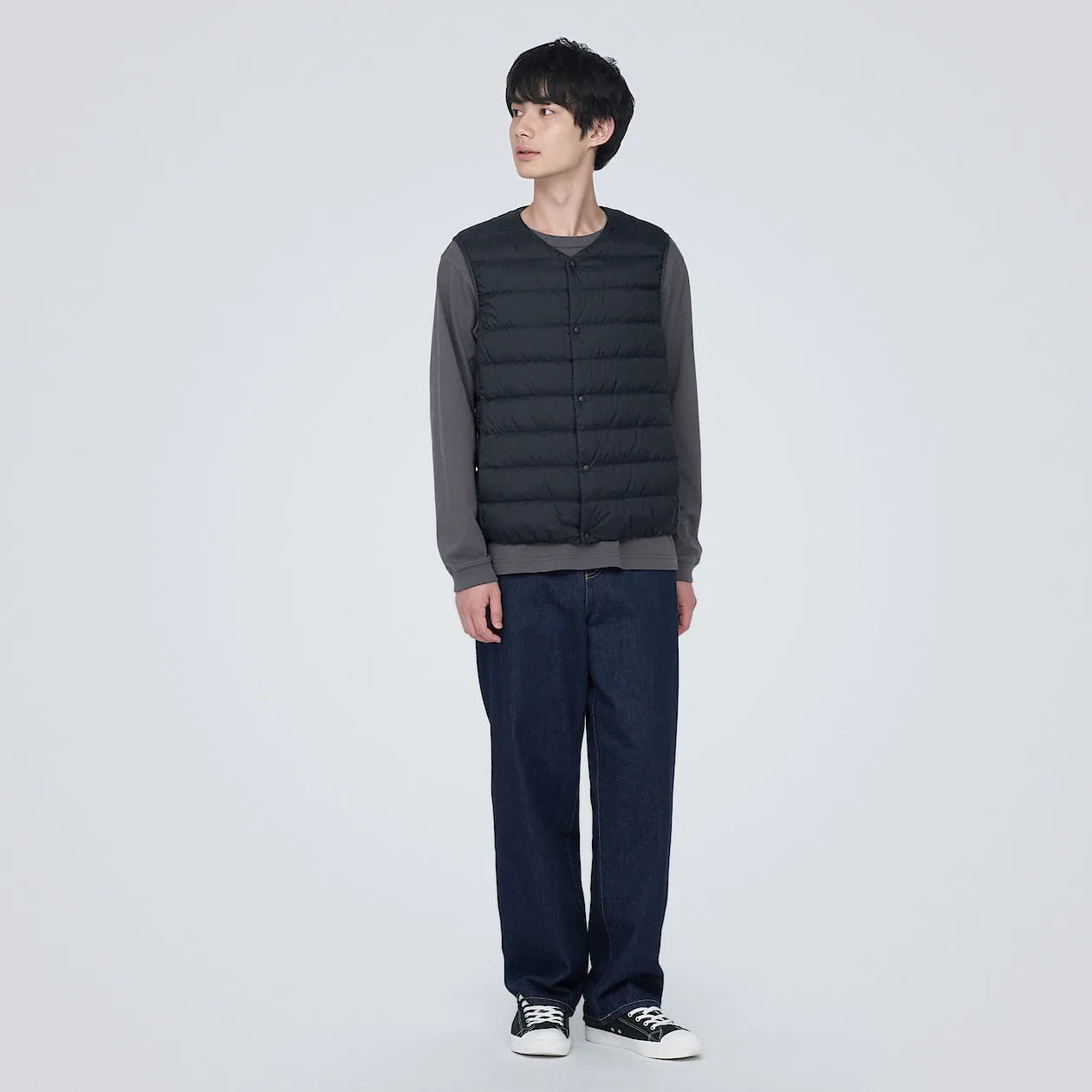 Lightweight Pocketable Collarless Down Vest