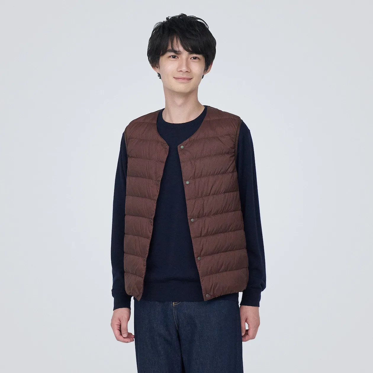 Lightweight Pocketable Collarless Down Vest