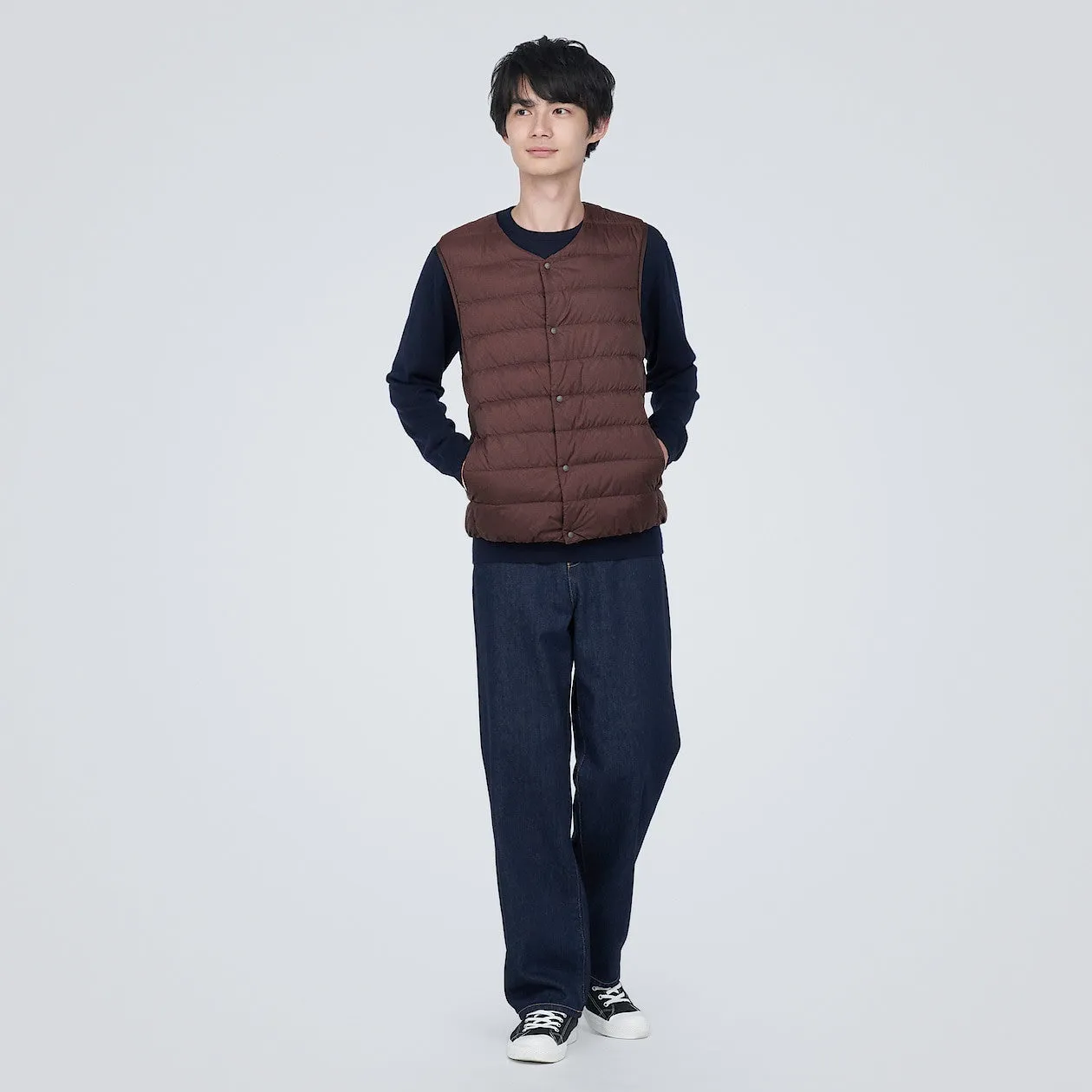 Lightweight Pocketable Collarless Down Vest