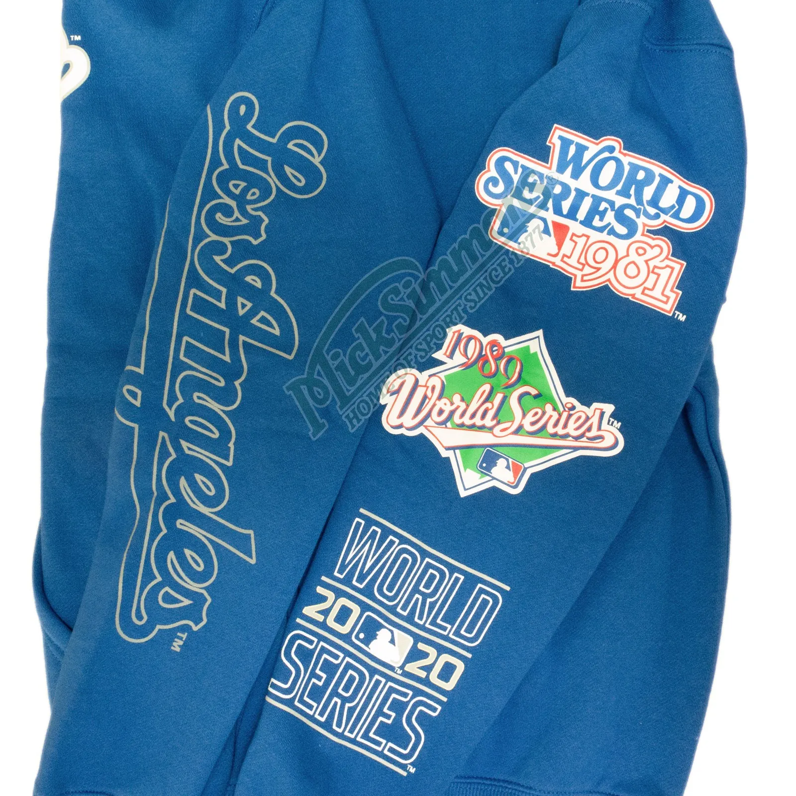 Los Angeles Dodgers Vintage OTH Hoodie MLB Faded Royal By Majestic