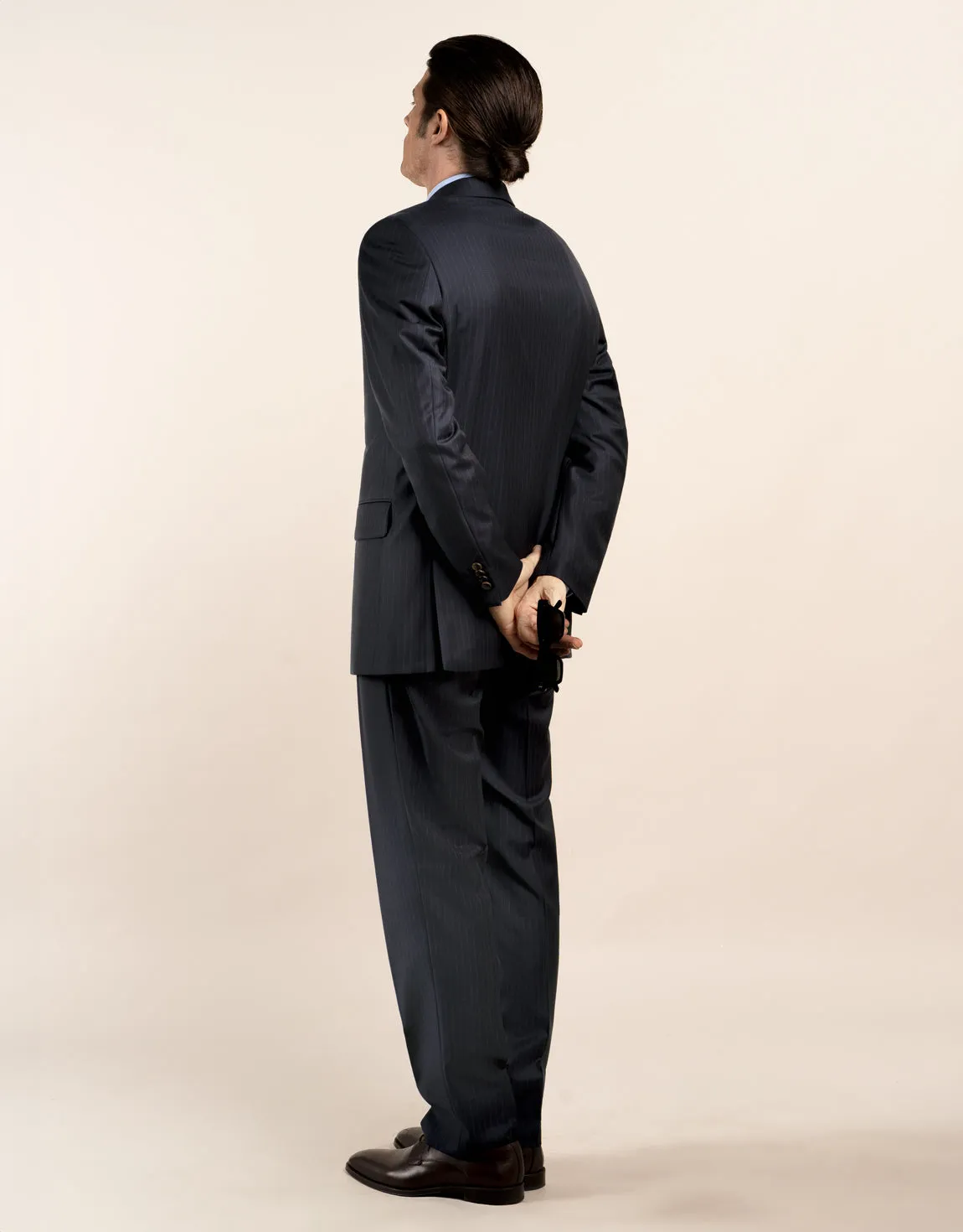 Lotus Navy Stripe Suit Trouser