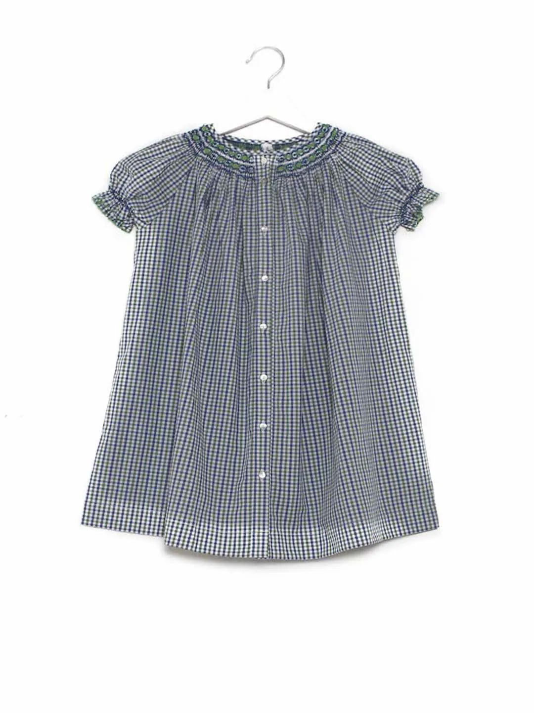 Malagasy smocked kids puff sleeves nightdress