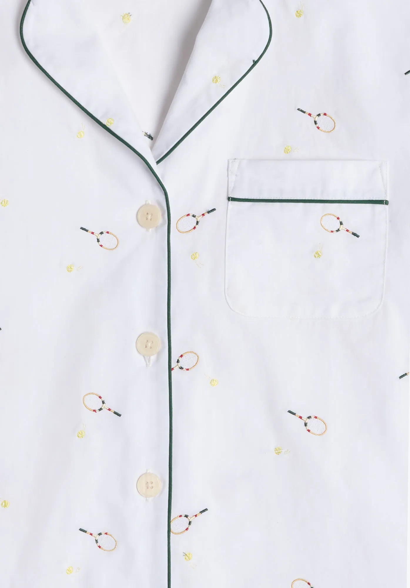 Marina Pajama Set in Tennis Embroidery