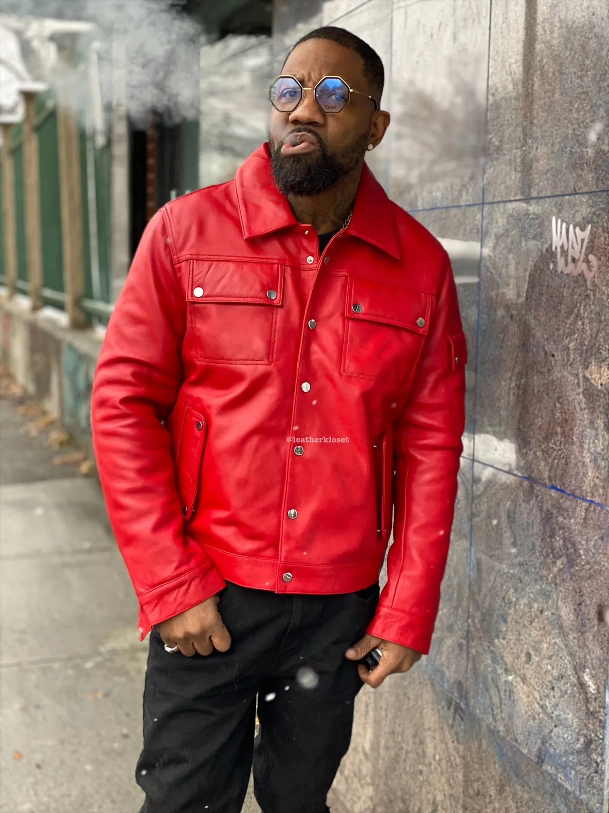 Men's Jax Leather Jacket [Red]