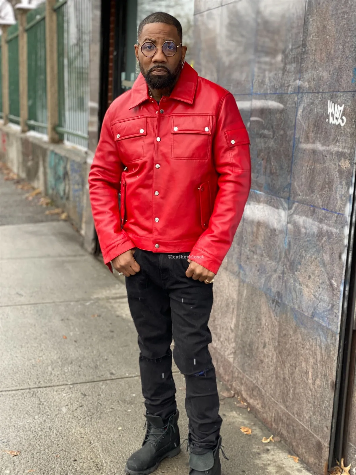 Men's Jax Leather Jacket [Red]