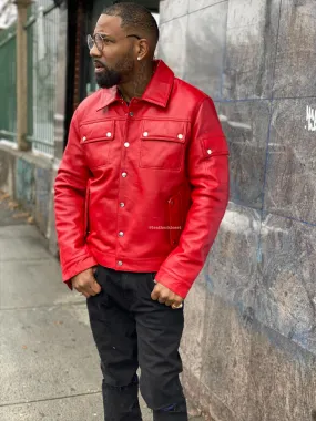 Men's Jax Leather Jacket [Red]