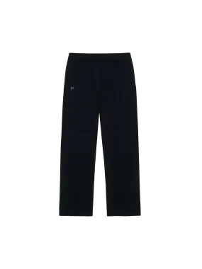 Mens Recycled Cashmere Loose Track Pants—black